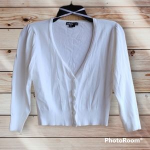 Takara - white cropped sweater cardigan